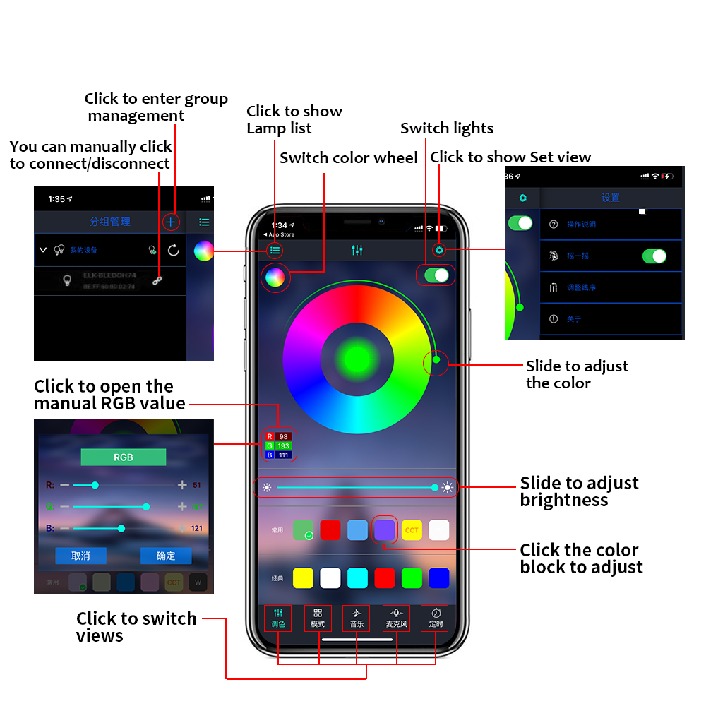 14 in 1 RGB Car Interior Ambie - Led Ambient Interior Car Lights App Control 评论和价格
