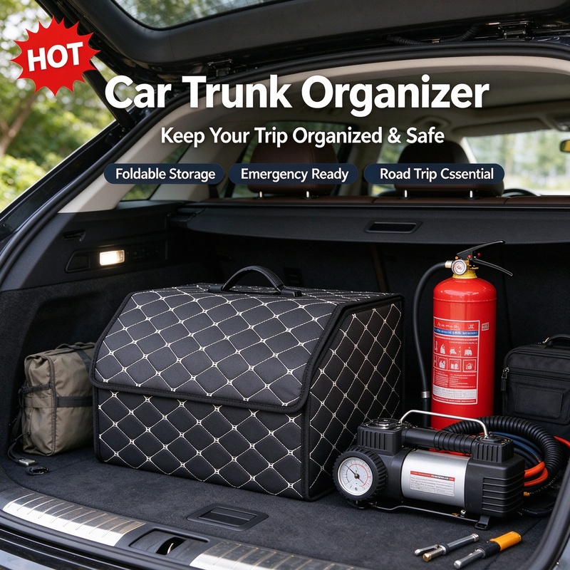 Foldable PU Leather Car Trunk  - Car Trunk Organizer Foldable Storage Box 评论和价格