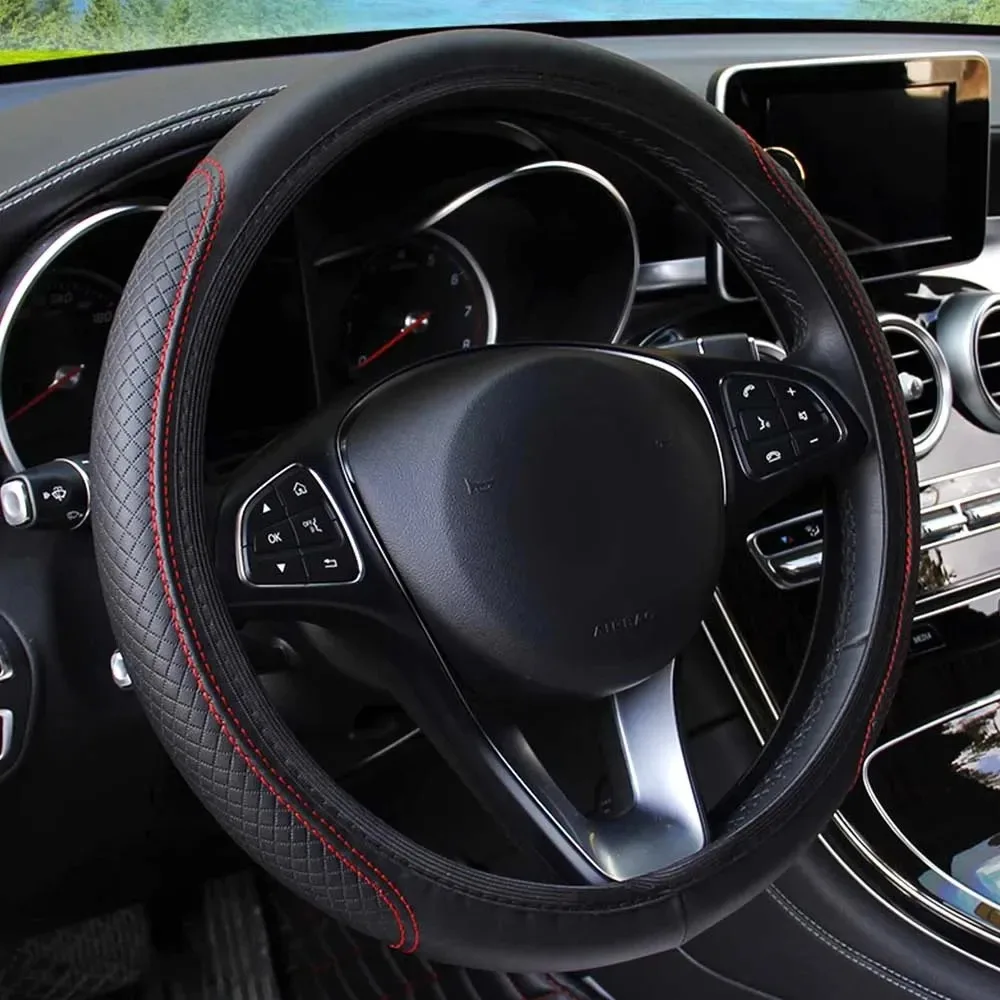 37-39cm Car Steering Wheel Cov - Car Steering Wheel Cover Anti Slip Breathable 评论和价格