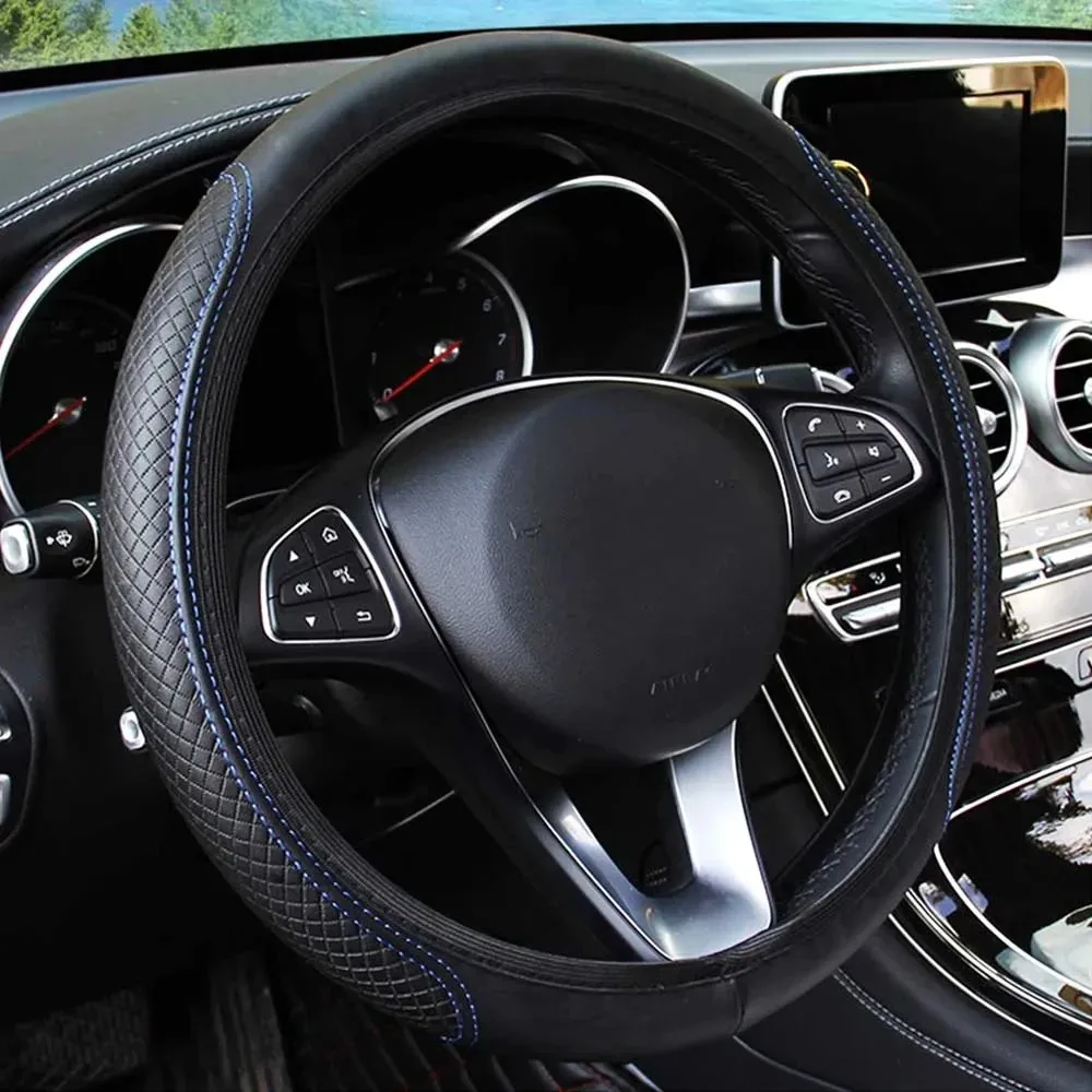 37-39cm Car Steering Wheel Cov - Car Steering Wheel Cover Anti Slip Breathable 评论和价格