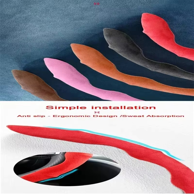 Suede Leather Steering Wheel C - Car Steering Wheel Cover Anti Slip Breathable 评论和价格