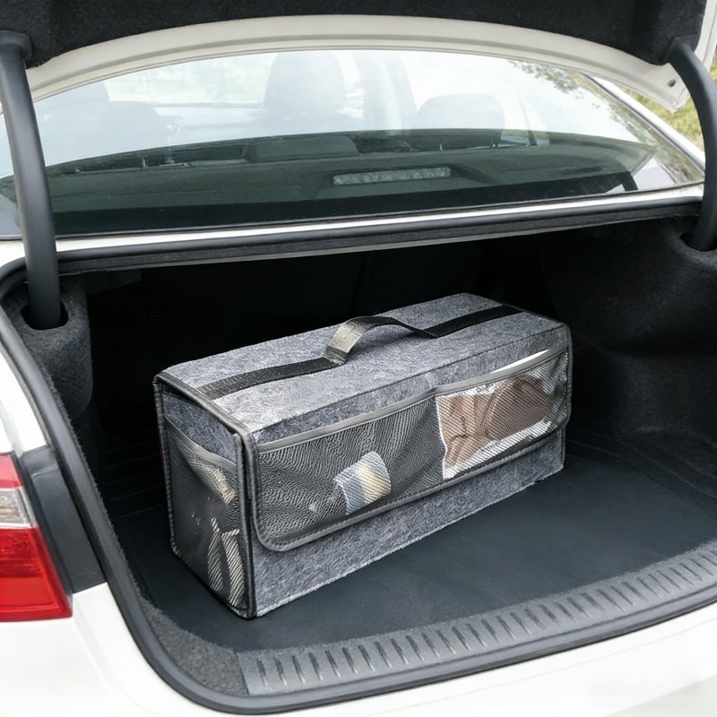 Felt Car Trunk Organizer with  - Car Trunk Organizer Foldable Storage Box 评论和价格