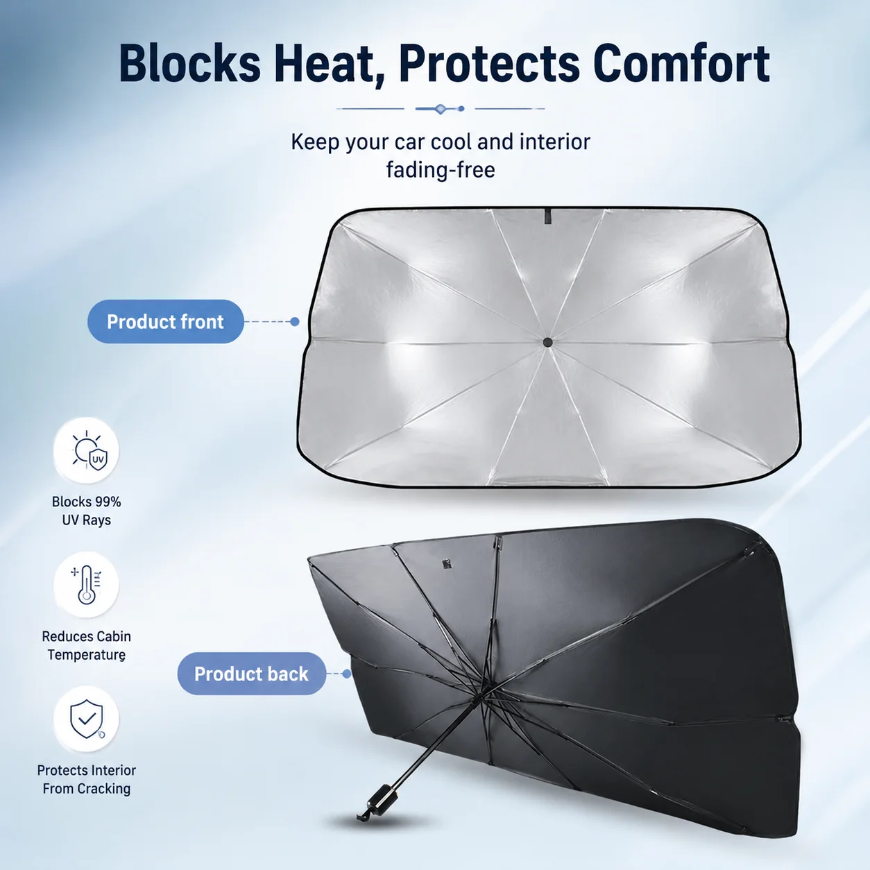 1PC Foldable Car Windshield Su - Car Sunshade Windshield Umbrella Foldable 评论和价格